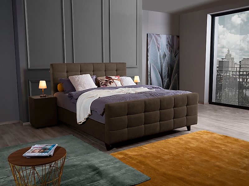 alina Boxspringbett "Dory" inklusive Matratze und Topper, mit Fußteil günstig online kaufen