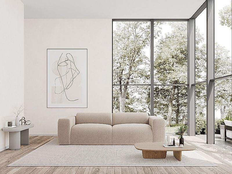 Sofa 4-Sitzer - Samt-Stoff - Beige - POGNI von Maison Céphy günstig online kaufen