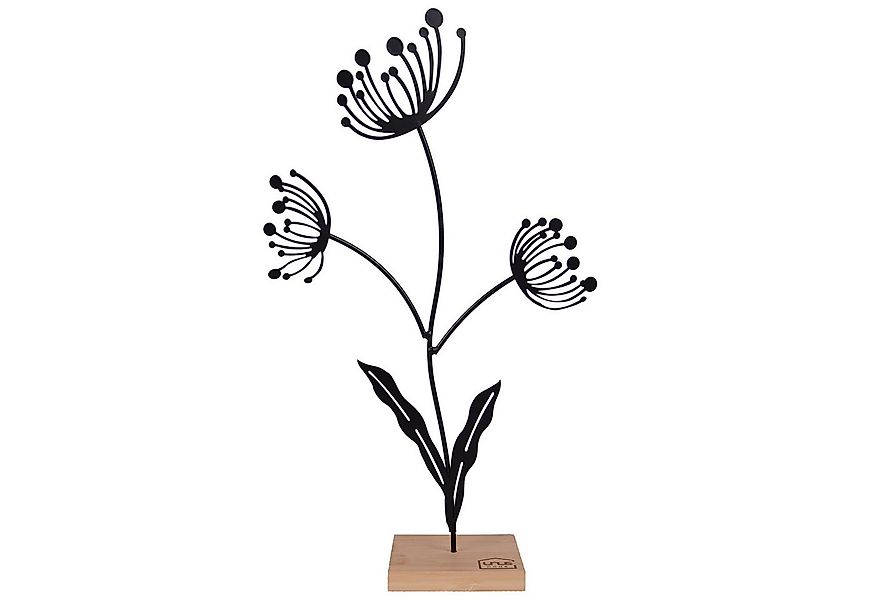 UNUS HOME Dekofigur Aufsteller Deko-Blume (klein, Schwarz), Blumen-Silhouet günstig online kaufen