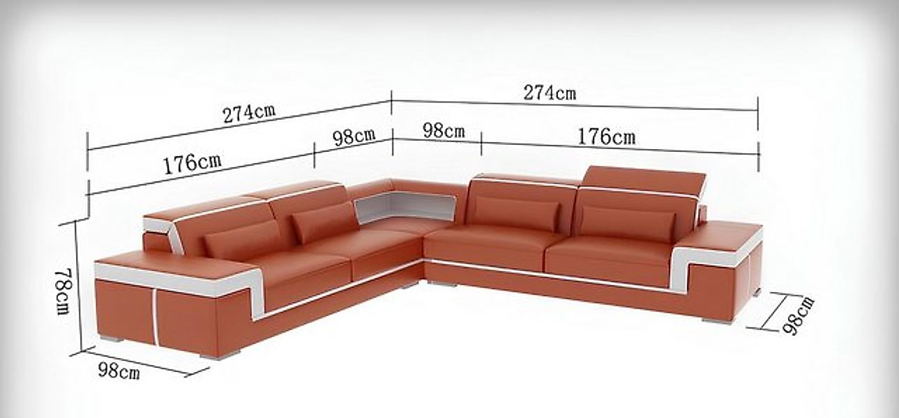 Xlmoebel Ecksofa Ecksitzgruppe Polstermöbel Eckcouch Wohnzimmermöbel Ecksof günstig online kaufen