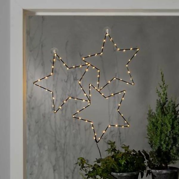 MARELIDA LED Leuchtsterne STELLA Fensterdeko 3 Sterne mit Timer schwarz günstig online kaufen