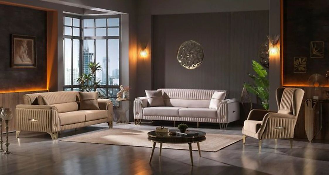 Villa Möbel Polstergarnitur Flavia, (Set, 3-tlg), Hand Made Quality, pflege günstig online kaufen