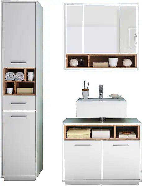 BASIC by Balculina Badmöbel-Set »Mila, Badezimmerset BxHxT 118x191x40 cm« 3 günstig online kaufen