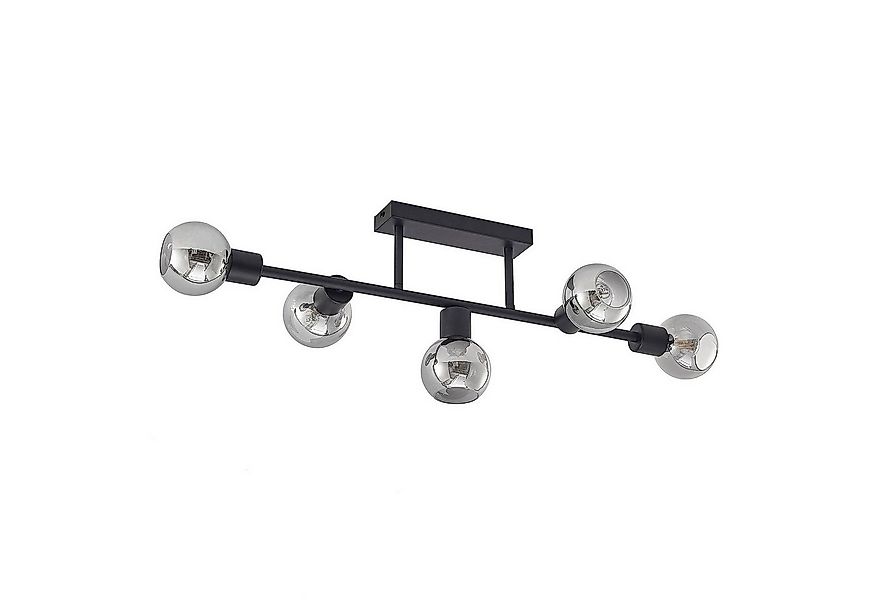 Lindby Deckenleuchten Biscala, Metall, Schwarz IP20, 5 x 4 W LED günstig online kaufen