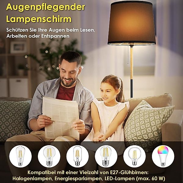 TLGREEN Stehlampe LED Stehleuchte,Wohnzimmerlampe, Stehlampe Leinen günstig online kaufen