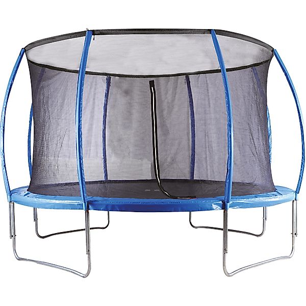 Gartentrampolin Rund Ø 427 cm mit Sicherheitsnetz Blau günstig online kaufen