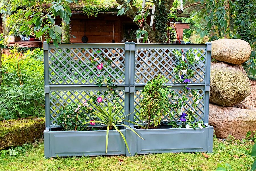 KHW Spalier 2er-Set Pflanzkasten groß 100 cm mit Zentralspalier günstig online kaufen