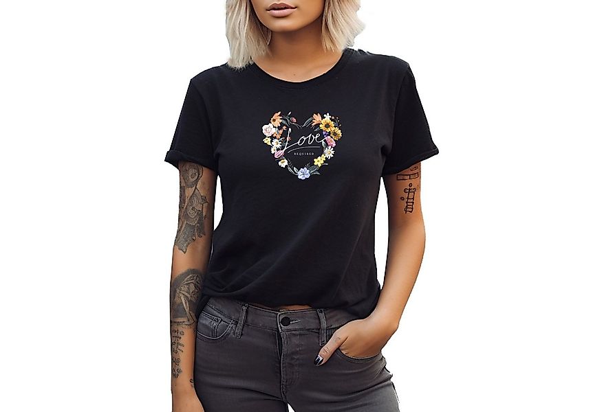 Banco T-Shirt Damen Freizeit Sommer Basic Rundhals Herz Love günstig online kaufen