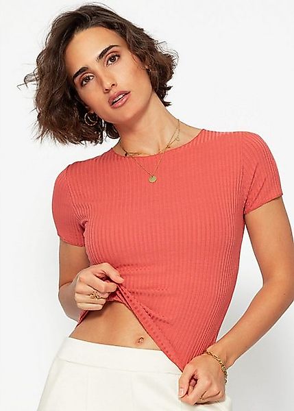 SASSYCLASSY Kurzarmshirt Geripptes T-Shirt Damen mit Rundhalsausschnitt Fig günstig online kaufen