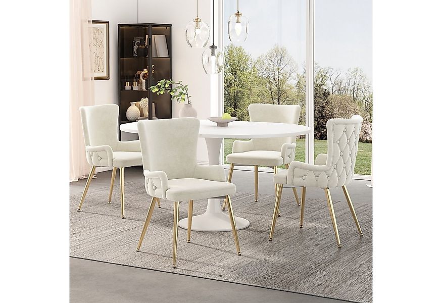 Flieks Esszimmerstuhl (Set, 4 St), 4er Set Polsterstühle Küchenstühle Samt günstig online kaufen