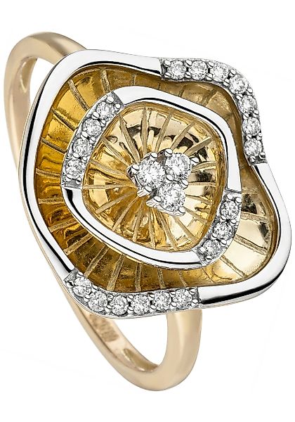 JOBO Diamantring "Ring mit 23 Diamanten", 585 Gold bicolor günstig online kaufen