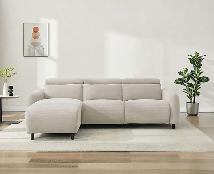 Home affaire Ecksofa »SKAANE in Cord, L-Form, 274 cm, manuelle u. elektrisc günstig online kaufen