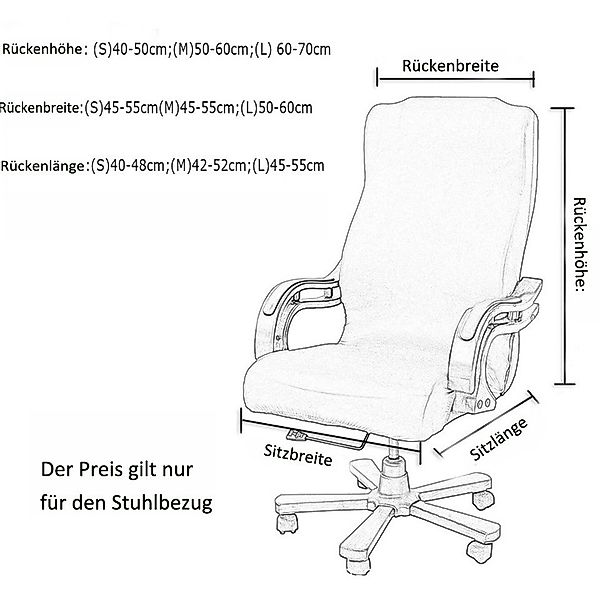 Coonoor Bürostuhlhusse bezug Bürostuhlabdeckung Stuhlhussen Drehstuhl Bezug günstig online kaufen