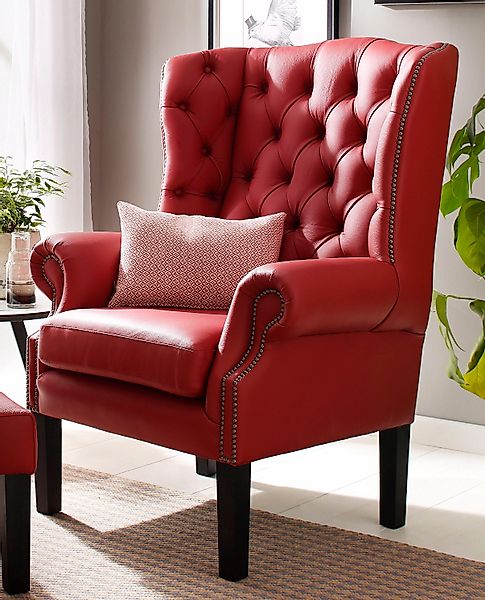 Home affaire Sessel »Bedford Ohrensessel Chesterfield«, mit aufwendiger Kno günstig online kaufen