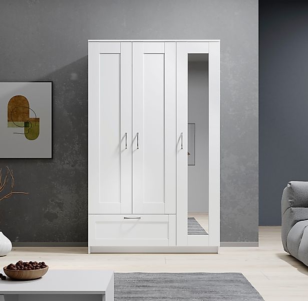 Schlafkontor Drehtürenschrank "Lepini, Kleiderschrank mit Spiegel und Schub günstig online kaufen