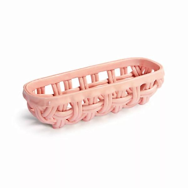 Brotkorb Studs keramik rosa / L 30,5 cm - Keramik - & klevering - Rosa günstig online kaufen