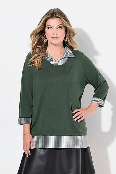 MIAMODA Strickpullover 2-in-1-Pullover Lagen-Look 3/4-Ärmel günstig online kaufen