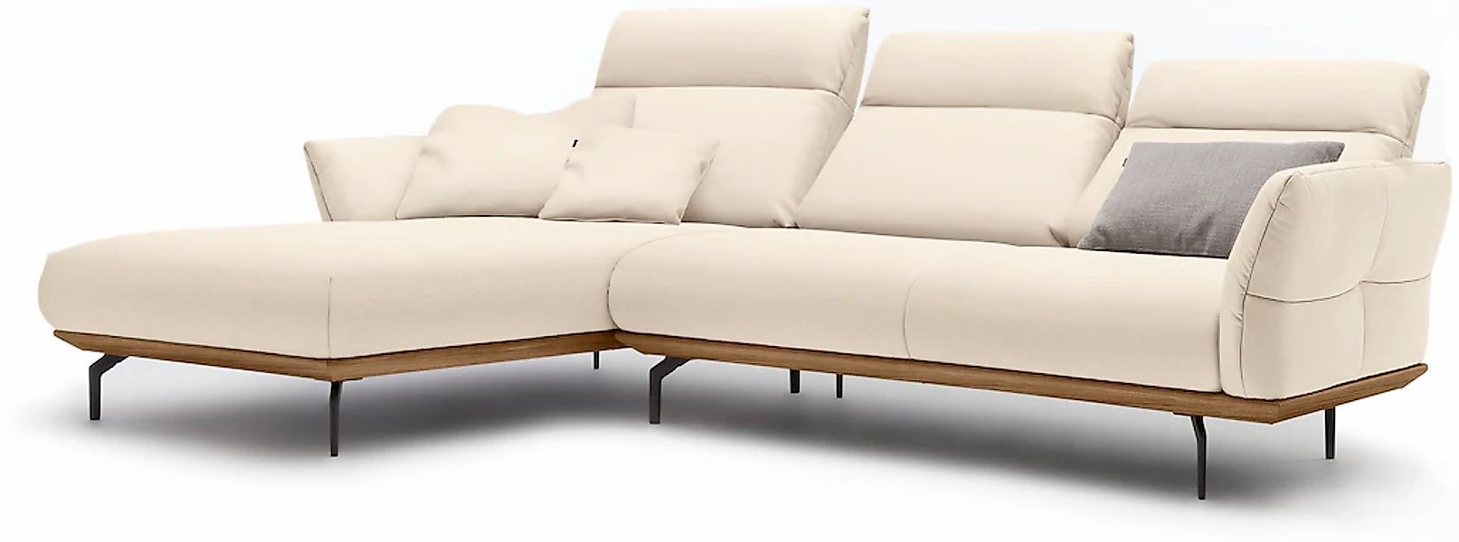 Creation BY ROLF BENZ Ecksofa »CR.460«, Sockel in Nussbaum, Winkelfüße in U günstig online kaufen