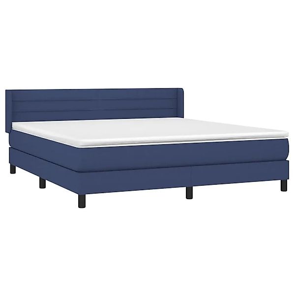 vidaXL Boxspringbett mit Matratze Blau 160x200 cm Stoff 3129807 günstig online kaufen