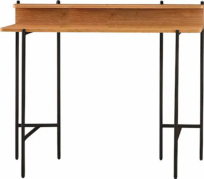 Möbilia Schreibtisch "Knur" Arbeitsplatte Akazie Dekor, geeignet für das Ho günstig online kaufen