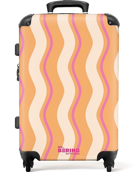 NoBoringSuitcases.com© Hartschalen-Trolley Wellenförmige Streifen in Orange günstig online kaufen