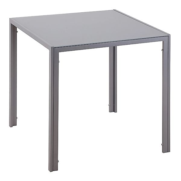 HOMCOM Esstisch für 4 Personen Stahl Hartglas Grau 75L x 75B x 75H cm günstig online kaufen