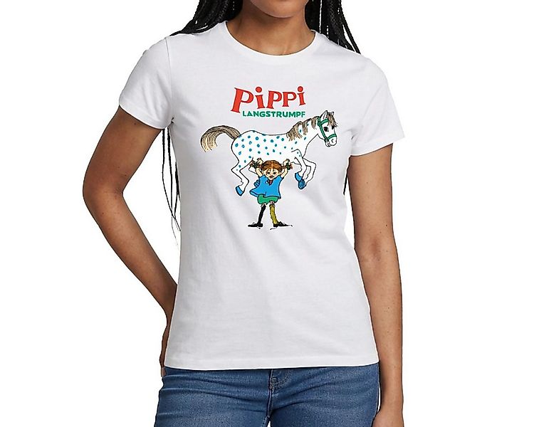 Spreadshirt T-Shirt Pippi Langstrumpf Pippi Hebt Kleiner Onkel Frauen T-Shi günstig online kaufen