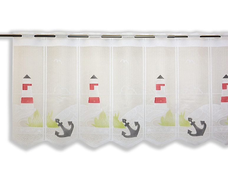 Clever-Kauf-24 Scheibengardine Scheibengardine Leuchtturm, HxB 45x135cm, günstig online kaufen