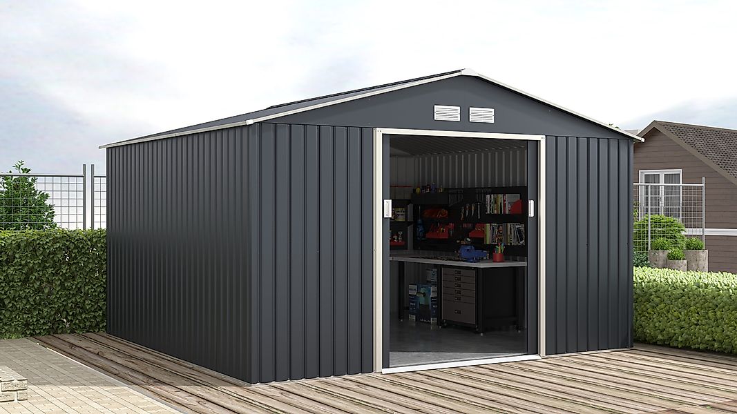 KONIFERA Gerätehaus Metallgerätehaus, BxT: 341x322 cm, günstig online kaufen