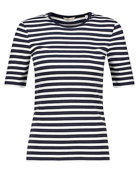 Gant T-Shirt Damen T-Shirt SLIM STRIPED RIBBED Slim Fit (1-tlg) günstig online kaufen