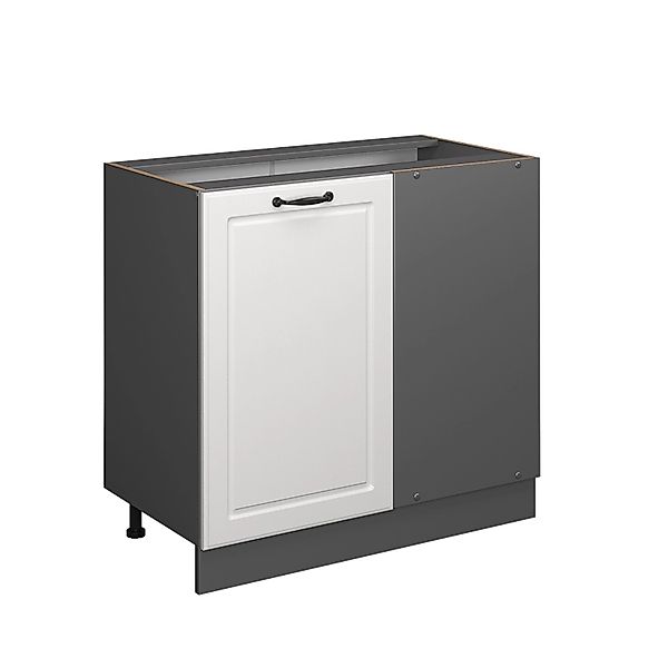 Vicco Eckunterschrank R-Line Küchen Eckschrank Weiß Landhaus/Anthrazit 86 c günstig online kaufen