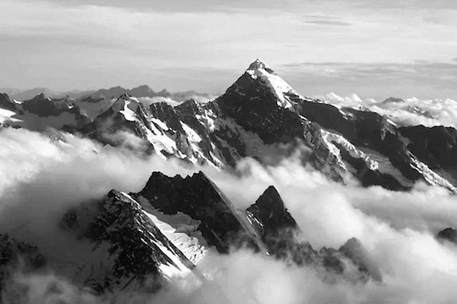 Papermoon Fototapete »Gebirge Schwarz & Weiß« günstig online kaufen