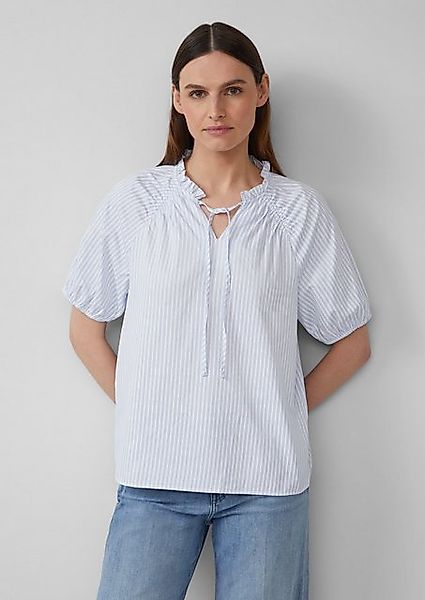 s.Oliver Kurzarmbluse Lässige Bluse im Relaxed Fit mit Rüschenkragen günstig online kaufen