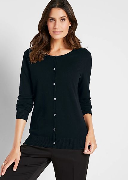 bonprix Strickjacke "Enge Feinstrickjacke" schmale Passform, Feinstrick-Des günstig online kaufen