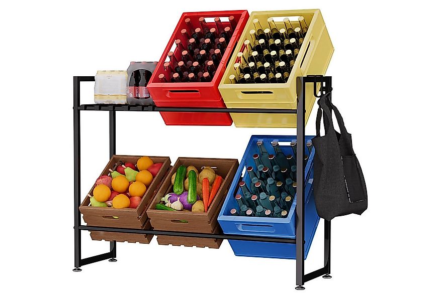 Yorbay Regal Getränkekistenregal für 6 Kisten,32D x 104W x 82H cm Regale, f günstig online kaufen