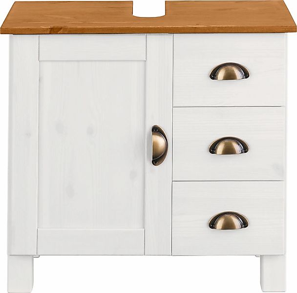 Home affaire Waschbeckenunterschrank »Oslo« Kiefer, 1 Tür und 3 Schubkästen günstig online kaufen