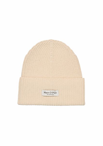 Marc OPolo Beanie breiter Umschlag, Markenlabel, Rippstrick günstig online kaufen