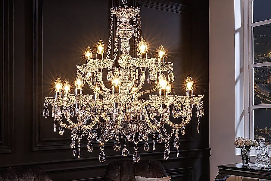 riess-ambiente Kronleuchter CRYSTAL 80cm klar, ohne Leuchtmittel, Hängelamp günstig online kaufen