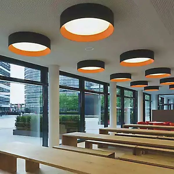 Artemide Tagora Deckenleuchte LED, schwarz/orange - ø57 cm - Integralis günstig online kaufen