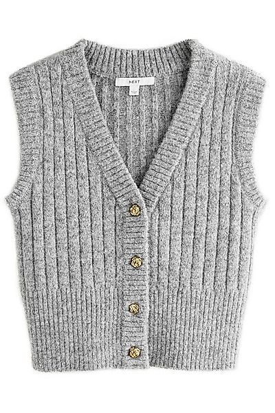 Next Strickjacke Rippstrick-Weste mit Knöpfen und Wollanteil (1-tlg) günstig online kaufen
