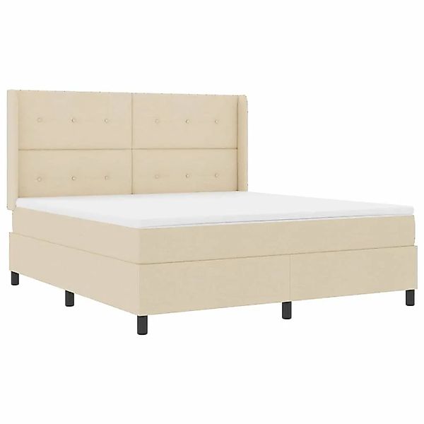 vidaXL LED Boxspringbett mit Matratze Creme 180 x 200 cm Stoff 3343523 günstig online kaufen