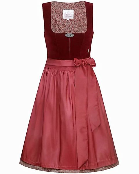 MarJo Dirndl 'Elisabeth' Samt 697758, Palisander Rot 58cm günstig online kaufen