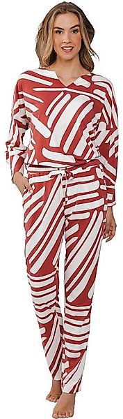 Pastunette Schlafanzug Damen Pyjama lang (2 tlg) Grafisches Design günstig online kaufen