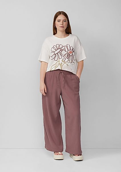 QS Stoffhose Musselin-Hose mit weitem Bein günstig online kaufen