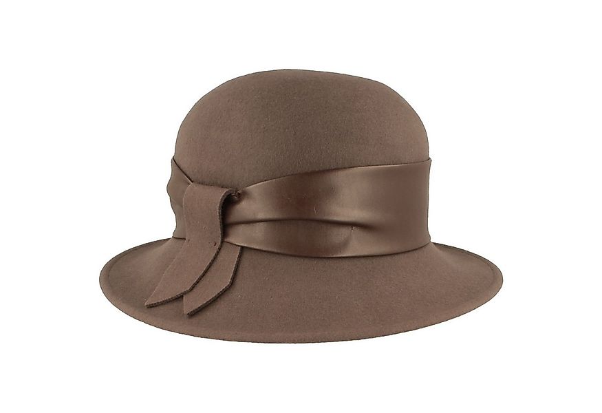 Breiter Filzhut Schicke Glocke aus Wolle mit Kunstlederband günstig online kaufen