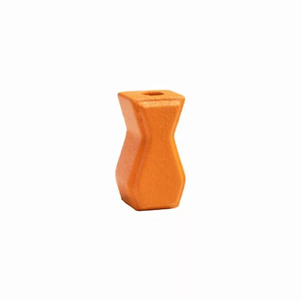 Kerzenleuchter Edge keramik orange / 5.5 x 5 x H 10 cm - Steinzeug - & klev günstig online kaufen