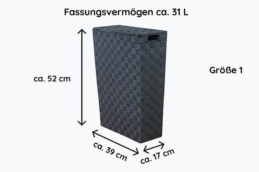 Lycce Wäschekorb NISCHENWÄSCHEKORB grau Wäschesammler Wäschekorb günstig online kaufen