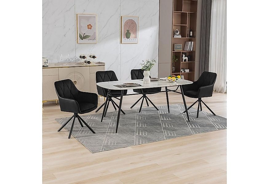 EUGAD 4-Fußstuhl (2 St), Esszimmerstühle drehbar, mit Armlehnen Rückenlehne günstig online kaufen