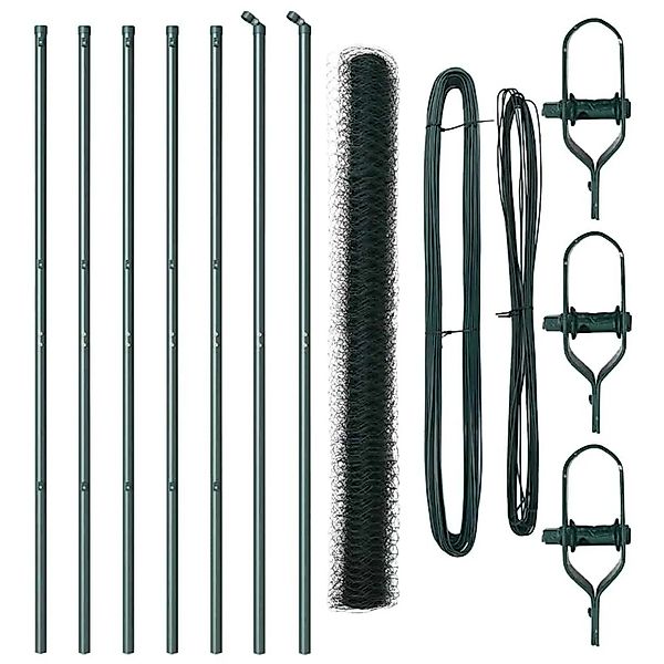 vidaXL Zaunpfosten Grün 10 x 1,6 m 36 mm Maschenweite Stahl und PVC 3352654 günstig online kaufen
