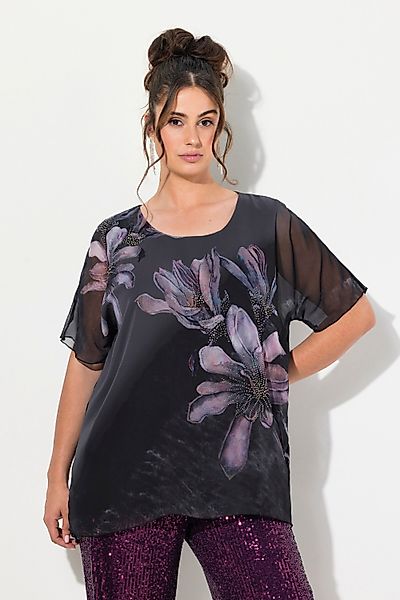 Ulla Popken Longbluse Bluse doppellagig Blüten günstig online kaufen